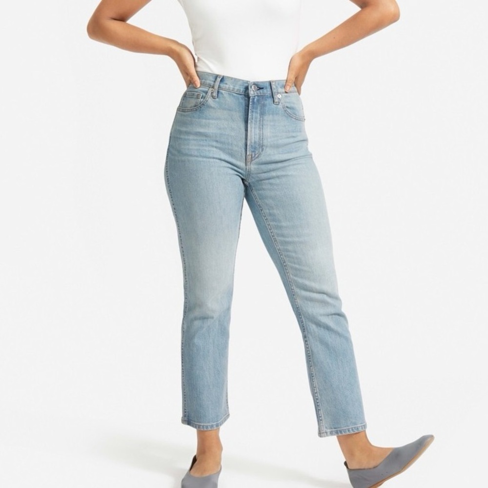 Everlane Light Wash High-Rise Straight Leg Jeans